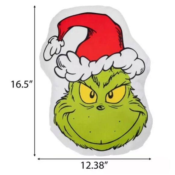 Grinch Head Pillow - Picture 1 of 3